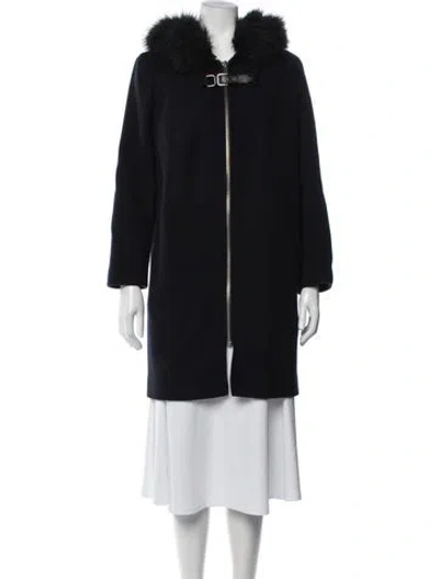 Pre-owned Maje Wool Coat In Black