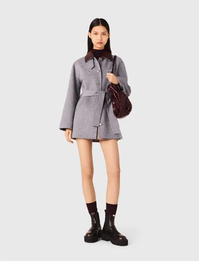 Maje Wool Coat In Gray
