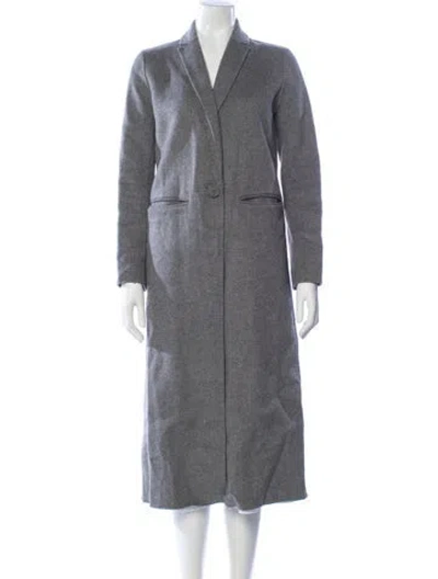 Pre-owned Maje Wool Coat In Gray
