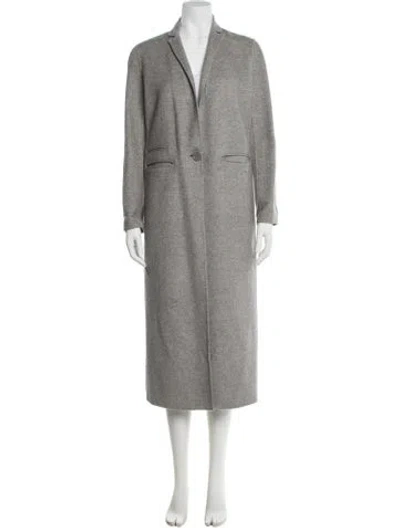 Pre-owned Maje Wool Coat In Gray