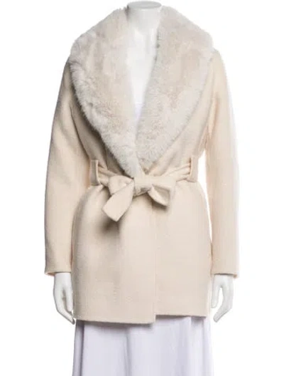Pre-owned Maje Wool Coat In Neutral