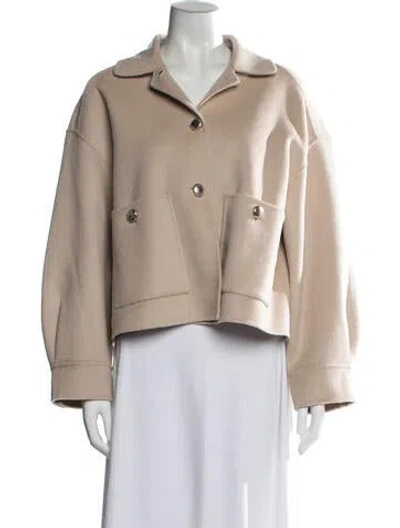 Pre-owned Maje Wool Coat In Neutral