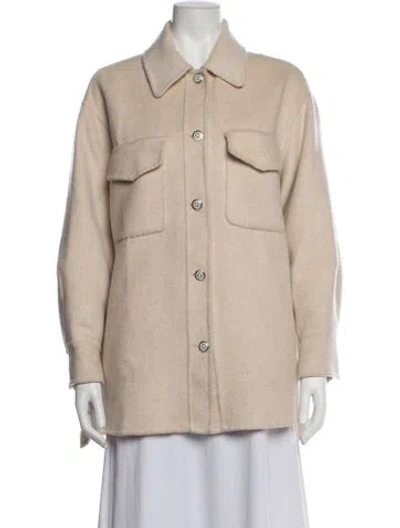 Pre-owned Maje Wool Coat In Neutrals