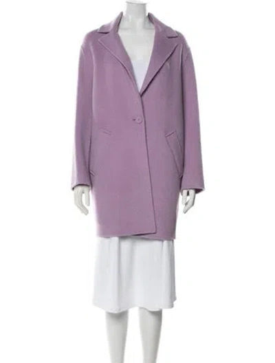 Pre-owned Maje Wool Coat In Purple
