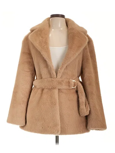 Pre-owned Maje Wool Coat In Tan