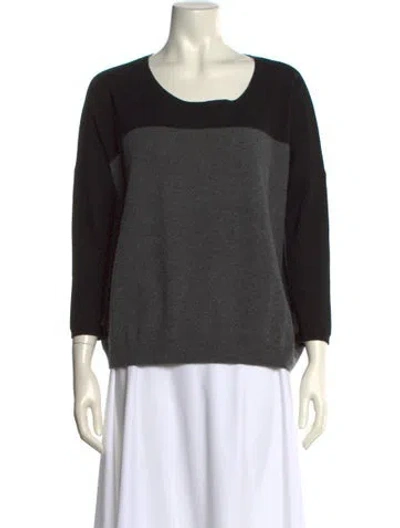 Pre-owned Maje Wool Colorblock Pattern Sweater In Black
