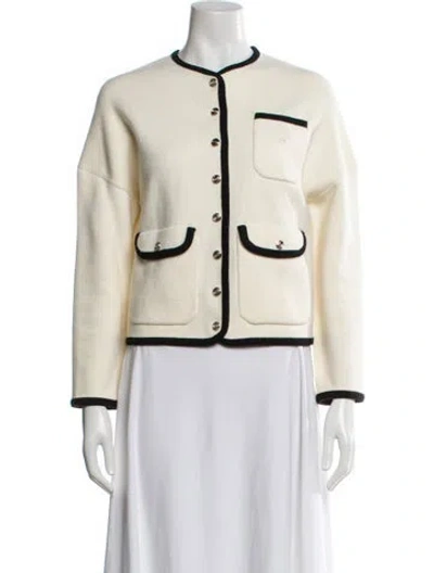 Pre-owned Maje Wool Colorblock Pattern Sweater In Neutral