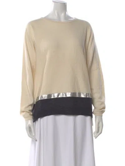 Pre-owned Maje Wool Colorblock Pattern Sweater In Neutral
