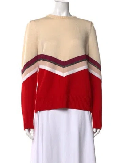 Pre-owned Maje Wool Colorblock Pattern Sweater In Red