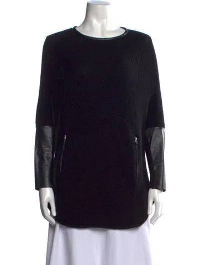 Pre-owned Maje Wool Crew Neck Sweater In Black