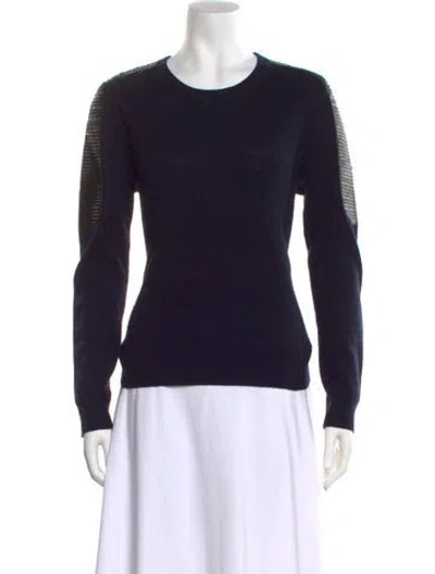 Pre-owned Maje Wool Crew Neck Sweater In Blue