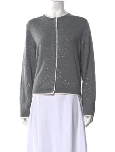 Pre-owned Maje Wool Crew Neck Sweater In Gray