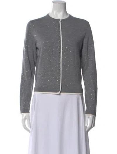 Pre-owned Maje Wool Crew Neck Sweater In Gray