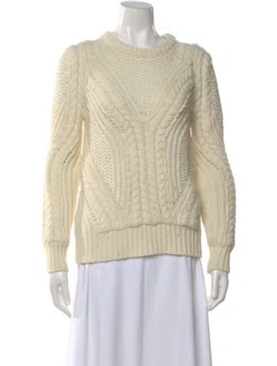 Pre-owned Maje Wool Crew Neck Sweater In Neutral