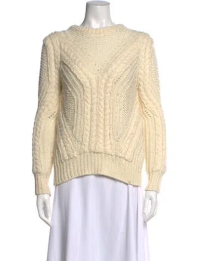 Pre-owned Maje Wool Crew Neck Sweater In Neutral