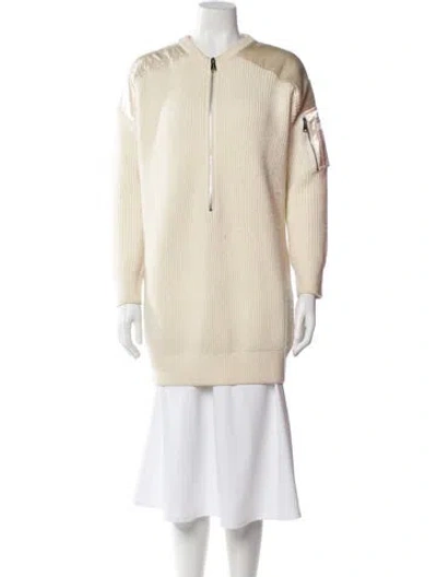 Pre-owned Maje Wool Crew Neck Sweater In Neutrals