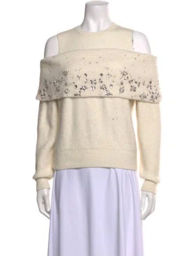Pre-owned Maje Wool Crew Neck Sweater In Neutrals