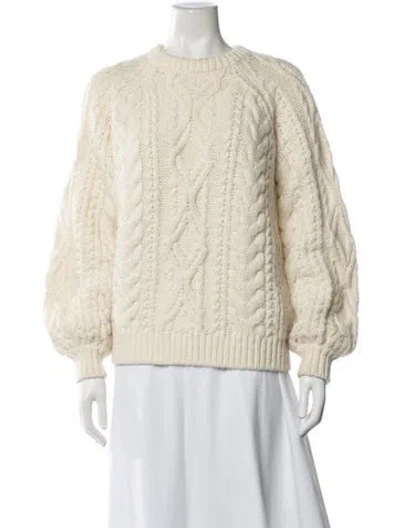 Pre-owned Maje Wool Crew Neck Sweater In Neutrals