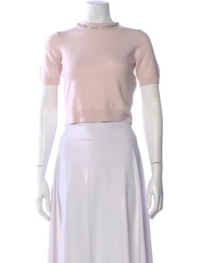 Pre-owned Maje Wool Crew Neck Sweater In Pink