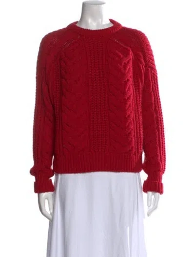 Pre-owned Maje Wool Crew Neck Sweater In Red