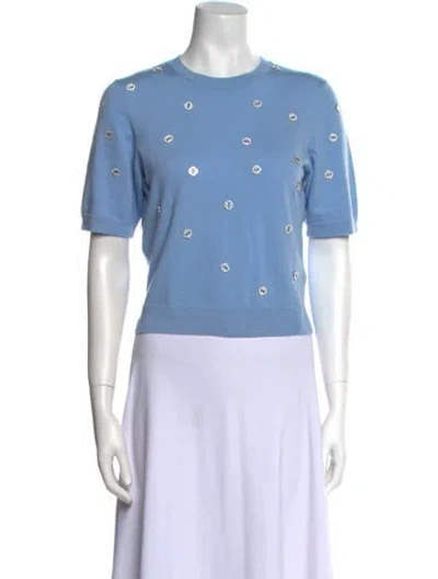 Pre-owned Maje Wool Crew Neck Sweater W/ Tags In Blue