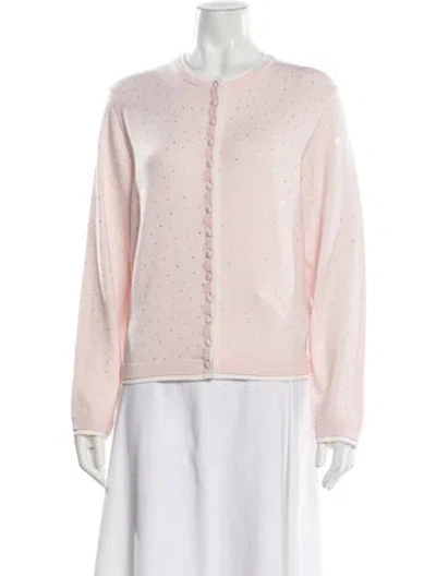 Pre-owned Maje Wool Crew Neck Sweater W/ Tags In Pink