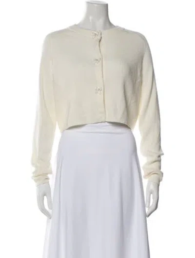 Pre-owned Maje Wool Crew Neck Sweater W/ Tags In White