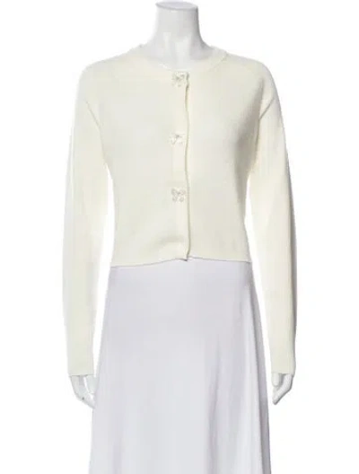 Pre-owned Maje Wool Crew Neck Sweater W/ Tags In White