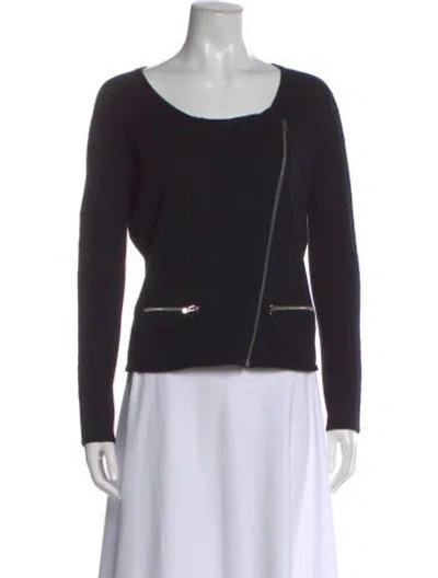 Pre-owned Maje Wool Crew Neck Top In Black