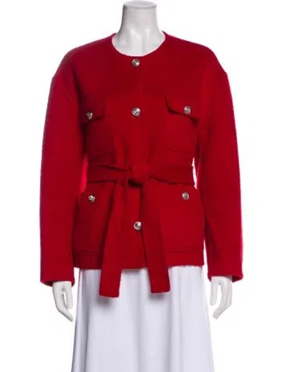 Pre-owned Maje Wool Evening Jacket In Red
