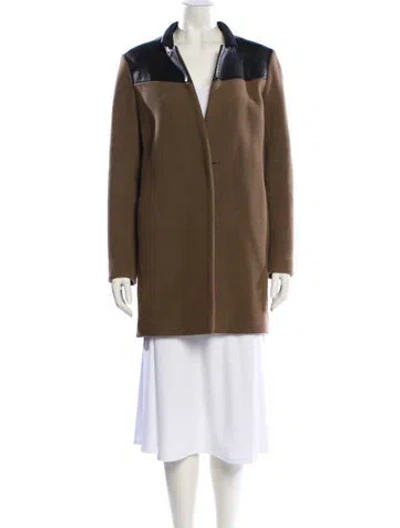 Pre-owned Maje Wool Faux Fur Vest In Brown