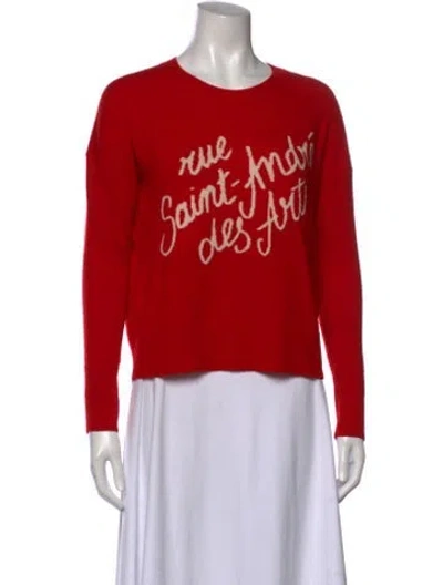 Pre-owned Maje Wool Graphic Print Sweater In Red