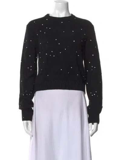 Pre-owned Maje Wool Graphic Print Top In Black