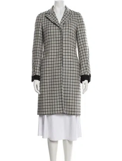 Pre-owned Maje Wool Houndstooth Print Blazer In Black