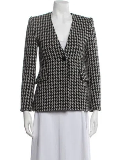 Pre-owned Maje Wool Houndstooth Print Blazer In Black/white