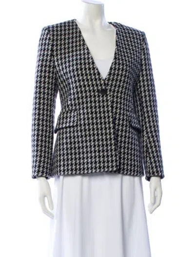Pre-owned Maje Wool Houndstooth Print Blazer In Multi