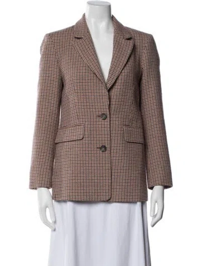 Pre-owned Maje Wool Houndstooth Print Blazer In Multicolor