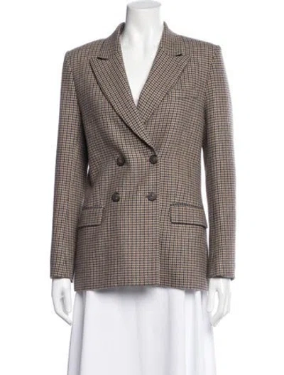 Pre-owned Maje Wool Houndstooth Print Blazer In Neutral