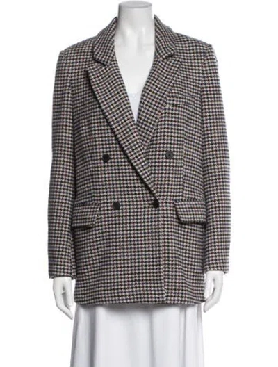 Pre-owned Maje Wool Houndstooth Print Blazer In Neutral
