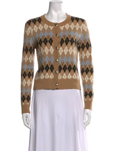 Pre-owned Maje Wool Houndstooth Print Sweater In Brown