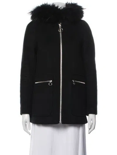 Pre-owned Maje Wool Jacket In Black