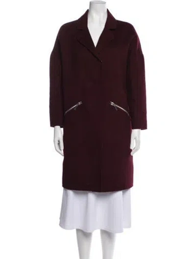 Pre-owned Maje Wool Jacket In Burgundy