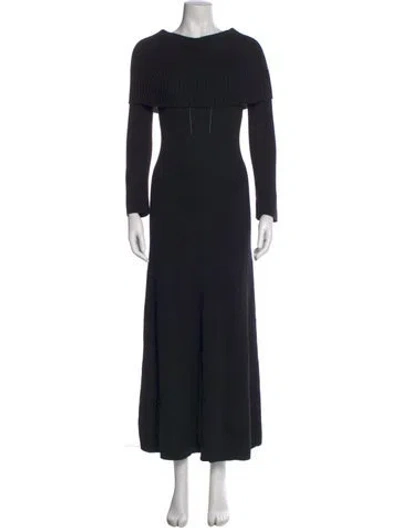 Pre-owned Maje Wool Long Dress In Black