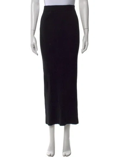 Pre-owned Maje Wool Long Skirt In Black