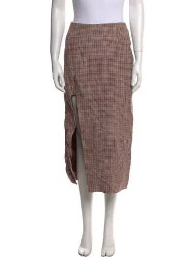 Pre-owned Maje Wool Midi Length Skirt In Brown