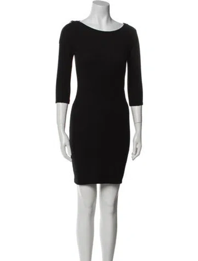 Pre-owned Maje Wool Mini Dress In Black