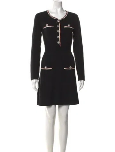 Pre-owned Maje Wool Mini Dress In Black