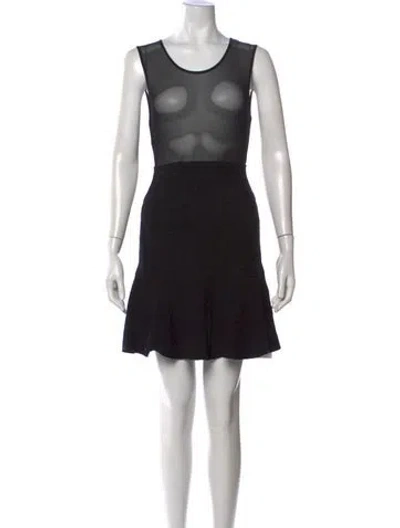 Pre-owned Maje Wool Mini Dress In Black