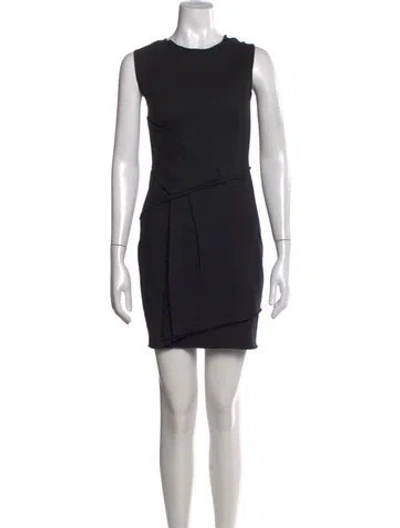 Pre-owned Maje Wool Mini Dress In Black