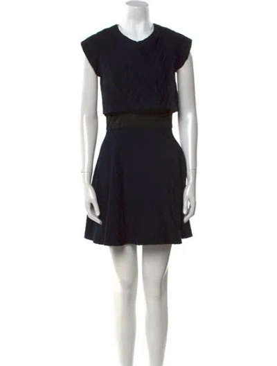 Pre-owned Maje Wool Mini Dress In Blue